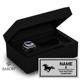Western Mustangs Lacrosse 2023 Championship Black Standard Window Ring Box