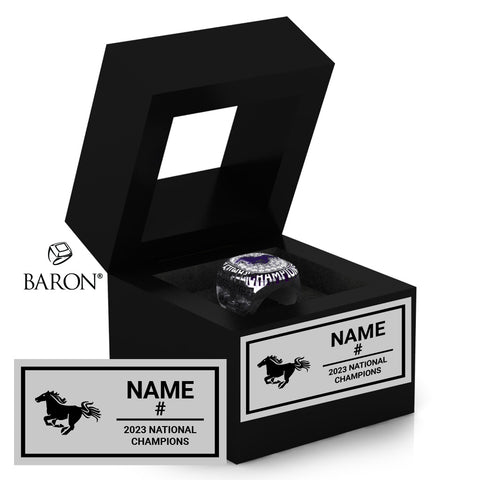 Western Mustangs Lacrosse 2023 Championship Black Window Ring Box