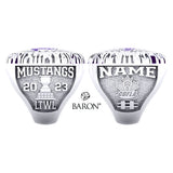 Western Mustangs Lacrosse 2023 Championship Ring - Design 1.4