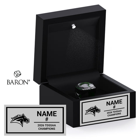 Western Technical Commercial School Baseball 2026 Championship Black LED Ring Box