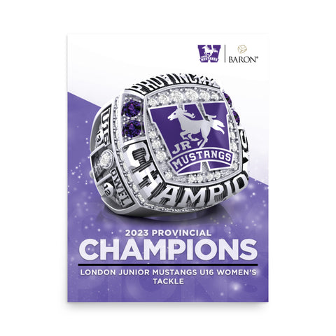 London Junior Mustangs U16 Women’s Tackle 2023 Championship Poster