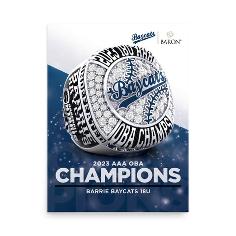 Barrie Baycats 18U Baseball 2023 Championship Poster