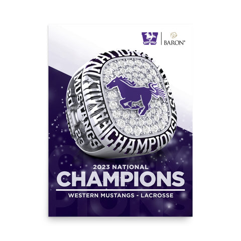Western Mustangs Lacrosse 2023 Championship Poster