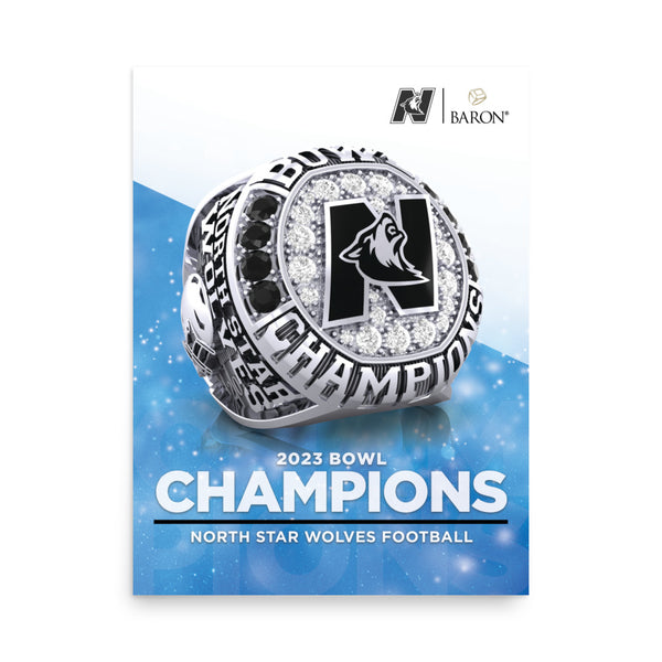 North Star Wolves Football 2023 Championship Poster