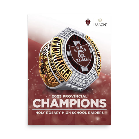 Holy Rosary High School Raiders Football 2023 Championship Poster