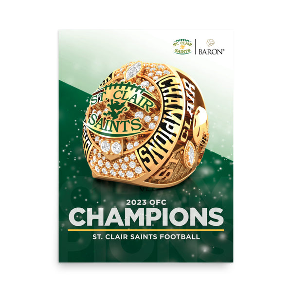 St. Clair Saints Football 2023 Championship Poster
