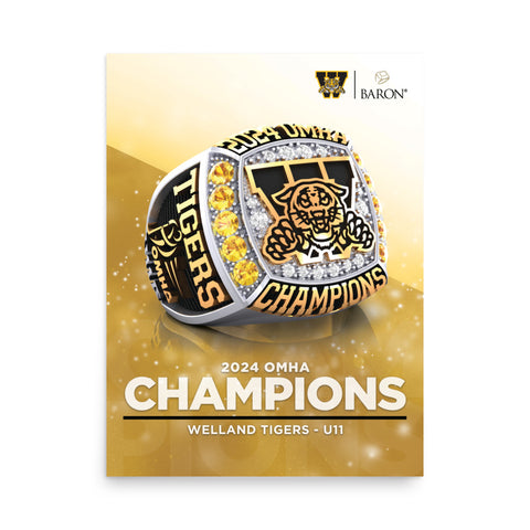 Welland Tigers OMHA U11 Hockey 2024 Championship Poster