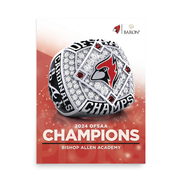 Bishop Allen Academy Baseball 2024 Championship Poster