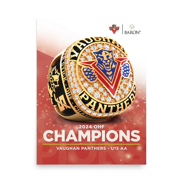 Vaughan Panthers U15 AA Hockey 2024 Championship Poster