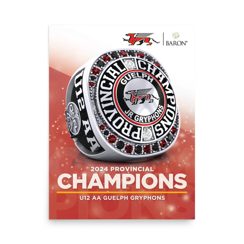 U12 AA Guelph Gryphons Football 2024 Championship Poster D3.1
