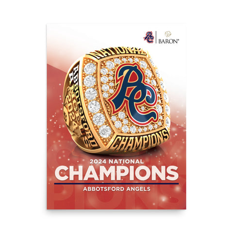 Abbotsford Angels Baseball 2024 Championship Poster