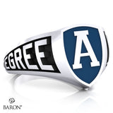 Aquinas High School Crest Shield Signet Class Ring (Durlium, Sterling Silver, 10kt White Gold)