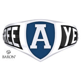 Aquinas High School Crest Shield Signet Class Ring (Durlium, Sterling Silver, 10kt White Gold)