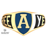 Aquinas High School Crest Shield Signet Class Ring (Gold Durilium, 10kt Yellow Gold)