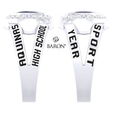 Aquinas High School Class Ring - 3059 (Durilium, Sterling Silver, 10KT White Gold)