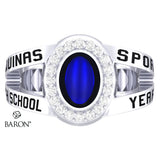 Aquinas High School Class Ring - 3059 (Durilium, Sterling Silver, 10KT White Gold)