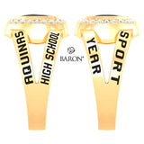 Aquinas High School Class Ring - 3059 (Gold Durilium, 10KT White Gold)