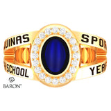Aquinas High School Class Ring - 3059 (Gold Durilium, 10KT White Gold)