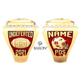 Burlington Stampeders U14 Bantam 2021 Championship Ring - Design 3.4 (Gold Durilium Ring)