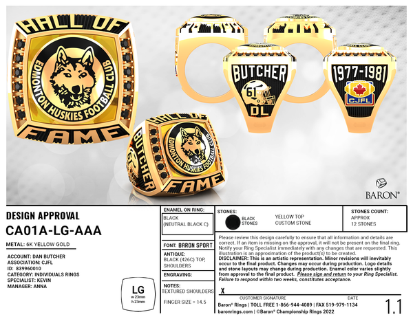 Dan Butcher - CJFL - Payment