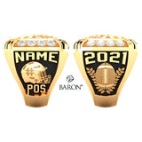Drumheller Titans Football Big Sky 2019 Championship Ring (Gold Durilium) - Design 2.3