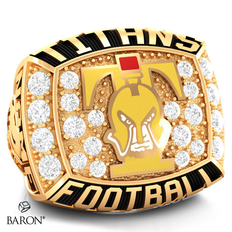 Drumheller Titans Football Big Sky 2019 Championship Ring (Gold Durilium) - Design 2.3