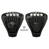 Drumheller Titans Football  Big Sky 2019 Championship Ring (Obsidian) - Design 2.4
