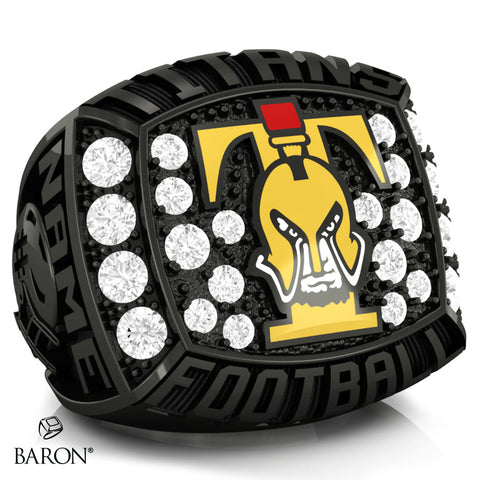 Drumheller Titans Football  Big Sky 2019 Championship Ring (Obsidian) - Design 2.4
