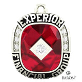 Experior Financial Ring Top Pendant - Design 1.1 (Red Stone)