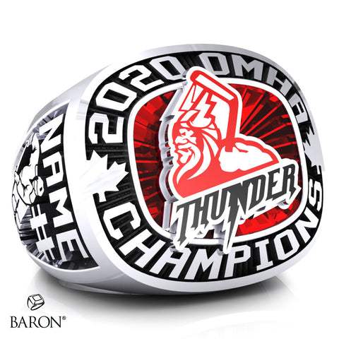 Halton Hills Thunder Minor Bantam AE Championship Ring - Design 2.1
