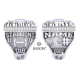 Huronia Stallions U18 OSFL 2022 Championship Ring - Design 2.4 *50% BALANCE*