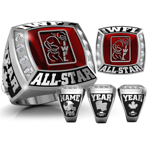 All Star IWFL Ring with Glass Enamel