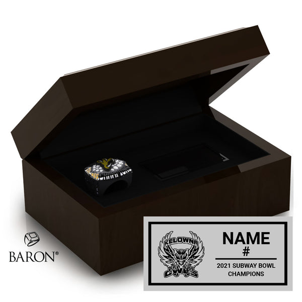 Kelowna Owls Secondary School 2021 Championship Ring Box