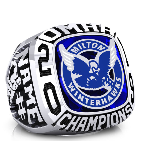 Milton PeeWee AE White Winterhawks - OMHA Ring - Design 1.2