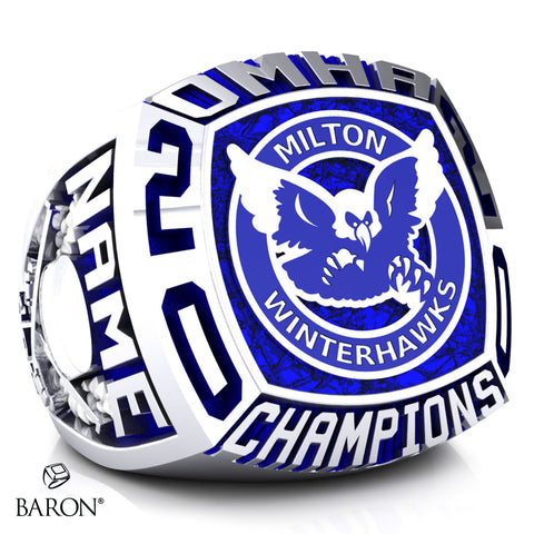 Milton Winterhawks Minor Atom AE Championship Ring - Design 2.2