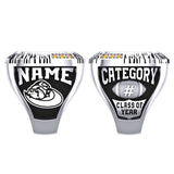 NFC Hall of Fame North Bay BullDogs Ring (Black Enamel)