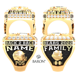 North Surrey Bears Football 2022 Championship Ring - Design 3.2  *BALANCE*