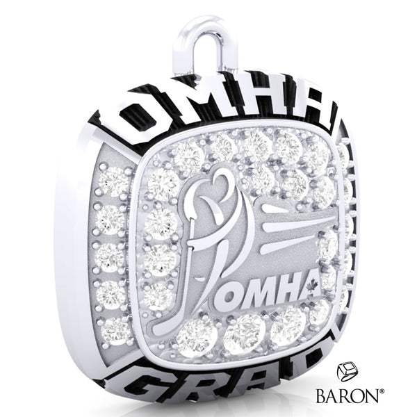Championship OMHA Ring Top Pendant with Cubics - Design 3.3 (GRAD)