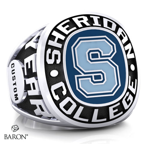SHERIDAN COLLEGE VARSITY RING (Durilium/Silver/10Kt White Gold) - Design 2.1