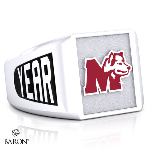 St. Mary's Huskies SS Signet Class Ring (Durilium, Silver, 10kt White Gold) - Design 6.1