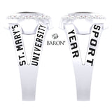 St. Marys Huskies Class Ring - 3059 (Durilium, Sterling Silver, 10KT White Gold) - Design 8.1
