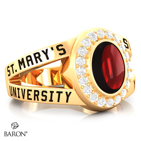 St. Marys Huskies Class Ring - 3059 (Gold Durilium, 10KT White Gold) - Design 8.2