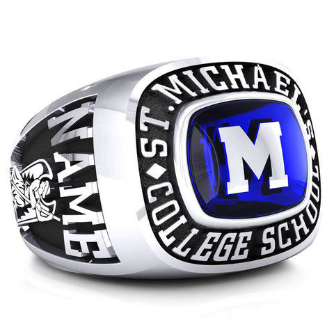 St. Michael's College School - Classic Style Ring (Encrusted) D1.1