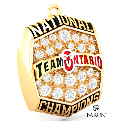 Team Ontario Lacrosse Championship Ring Top Pendant - Design 3.3