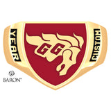 University of Ottawa Crest Shield Signet Class Ring (Gold Durilium, 10kt Yellow Gold) - Design 4.2