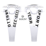 University of Ottawa Class Ring - 3059 (Durilium, Sterling Silver, 10KT White Gold) - Design 8.1