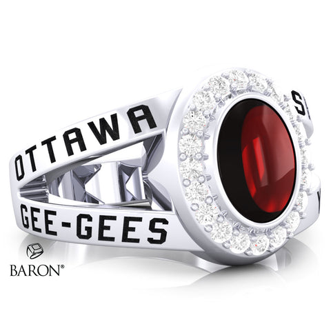 University of Ottawa Class Ring - 3059 (Durilium, Sterling Silver, 10KT White Gold) - Design 8.1