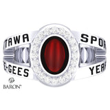 University of Ottawa Class Ring - 3059 (Durilium, Sterling Silver, 10KT White Gold) - Design 8.1