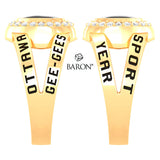 University of Ottawa Class Ring - 3059 (Gold Durilium, 10KT White Gold) - Design 8.2
