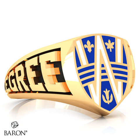 Crest Shield Signet Class Ring (Gold Durilium, 10kt Yellow Gold)